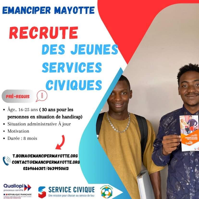 Emanciper Mayotte recrute des Volontaires en Service civique