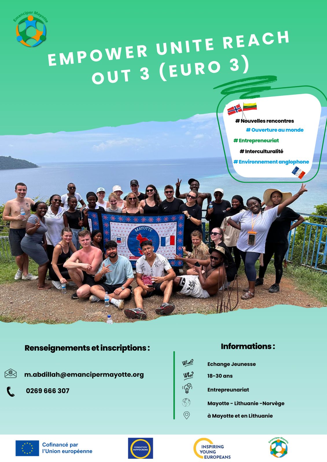 Vivez une Expérience culturelle européenne avec Emanciper Mayotte | Ouverture des candidatures pour "EURO3
